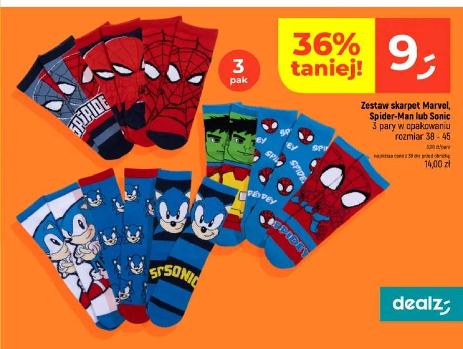 Zestaw skarpet Marvel 3-pak +2 warianty