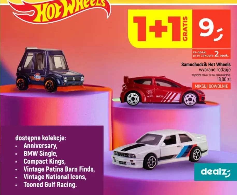 Samochodzik Hot Wheels Anniversary +5 wariantów