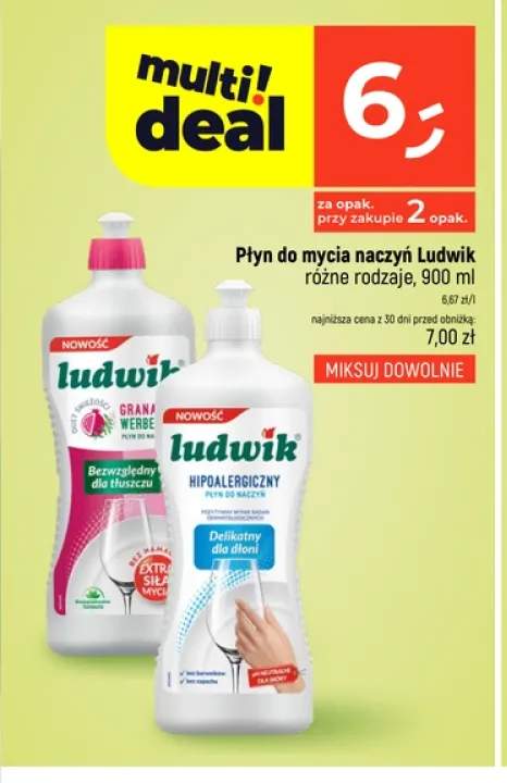Płyn do mycia naczyń Ludwik Duet Świeżości granat i werbena +1 wariant