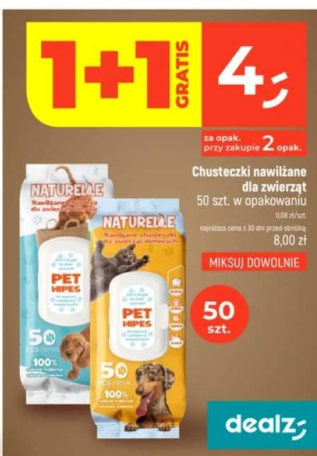 Chusteczki nawilżane dla zwierząt Naturelde