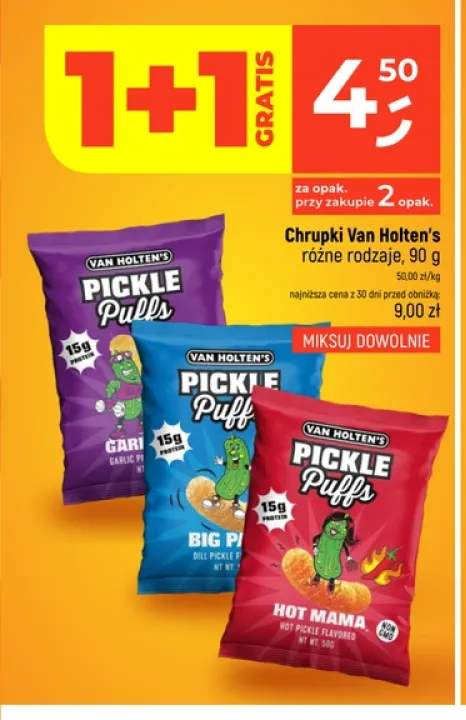 Chrupki Van Holten's Pickle Puffs Garlic Joe +2 warianty