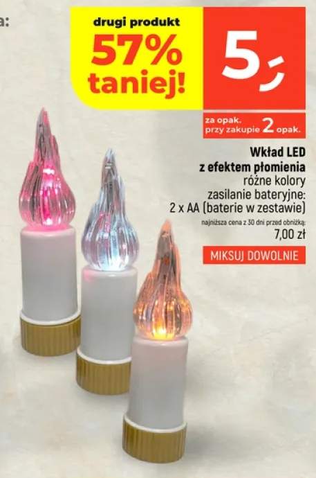 Wkład LED z efektem płomienia