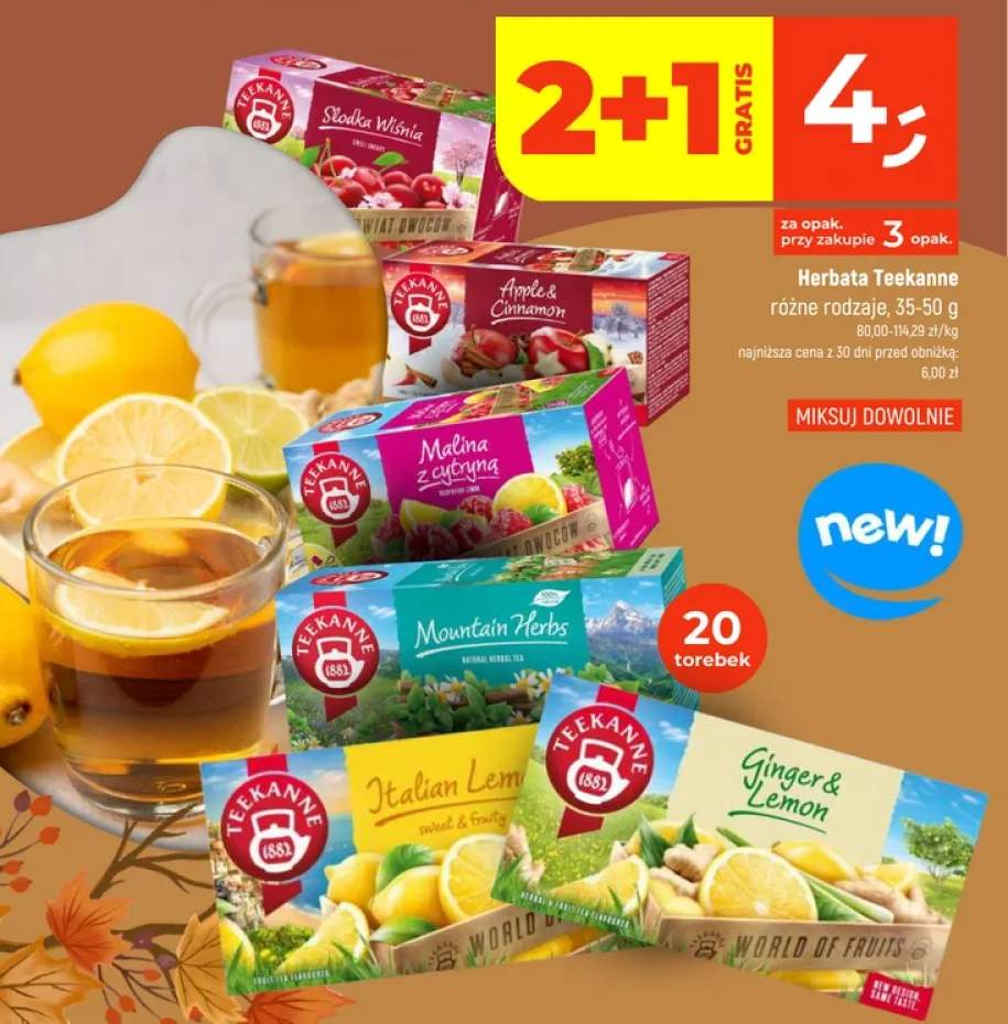 Herbata Teekanne Słodka Wiśnia +5 wariantów