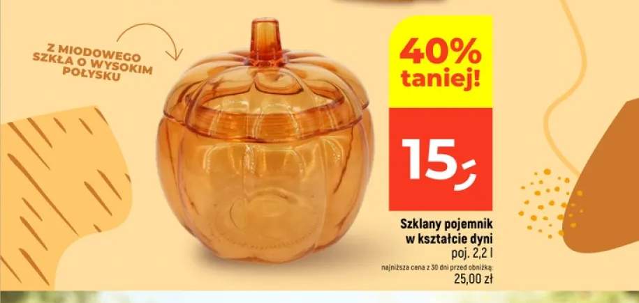 Szklany pojemnik w kształcie dyni 2,2 l