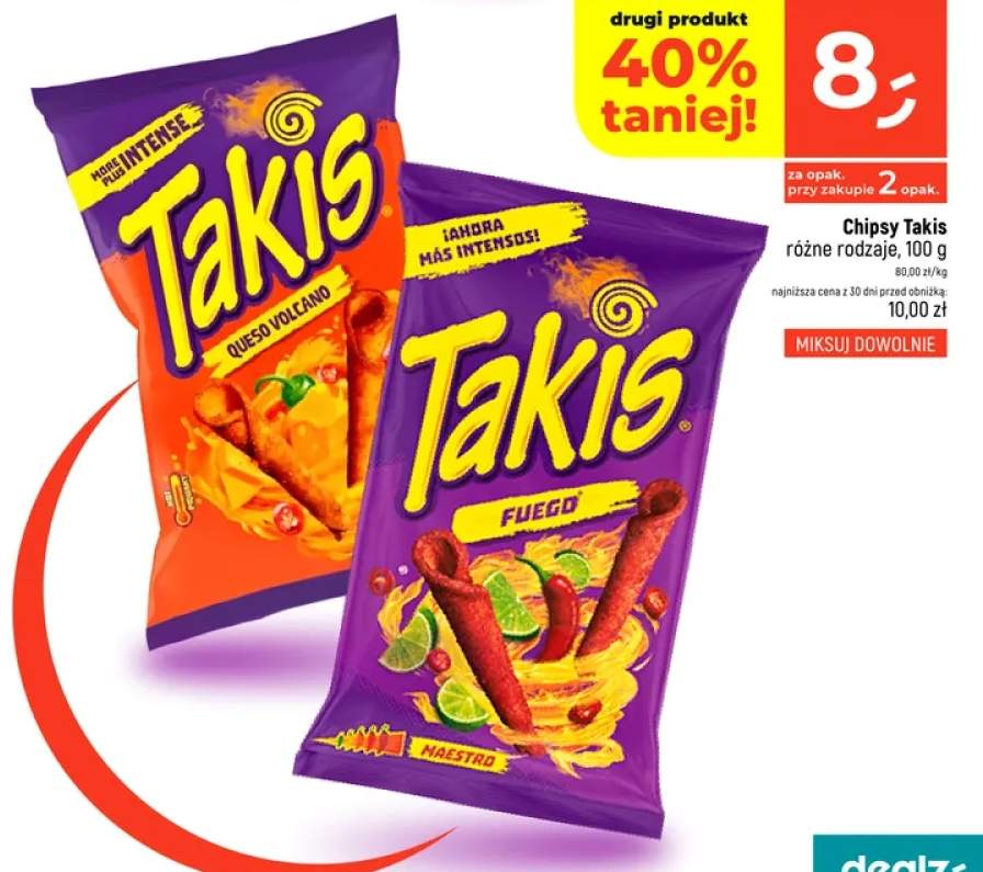 Chipsy Takis Queso Volcano +1 wariant
