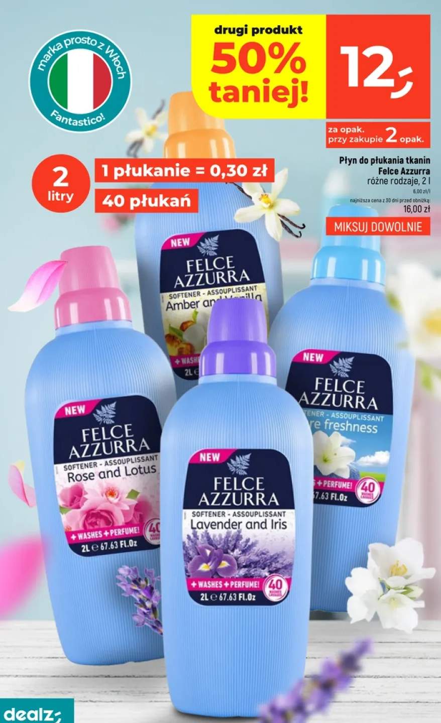 Płyn do płukania tkanin Felce Azzurra Rose and Lotus +3 warianty