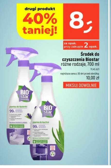 Środek do czyszczenia Biostar pianka do łazienki +1 wariant