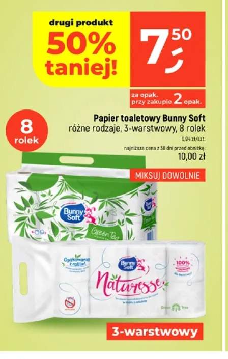 Papier toaletowy Bunny Soft 3-warstwowy 8-pak