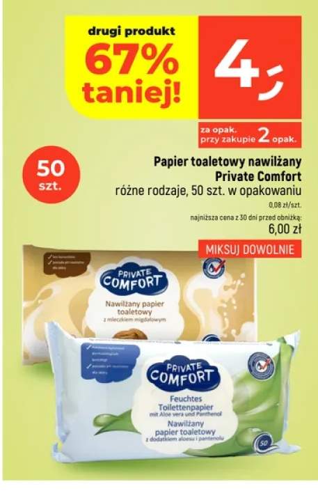 Papier toaletowy nawilżany Private Comfort
