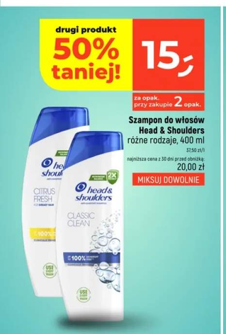 Szampon do włosów Head & Shoulders Citrus Fresh +1 wariant