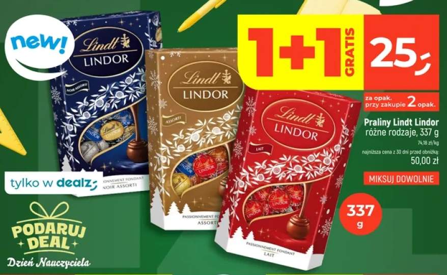 Praliny Lindt Lindor Assorti +2 warianty