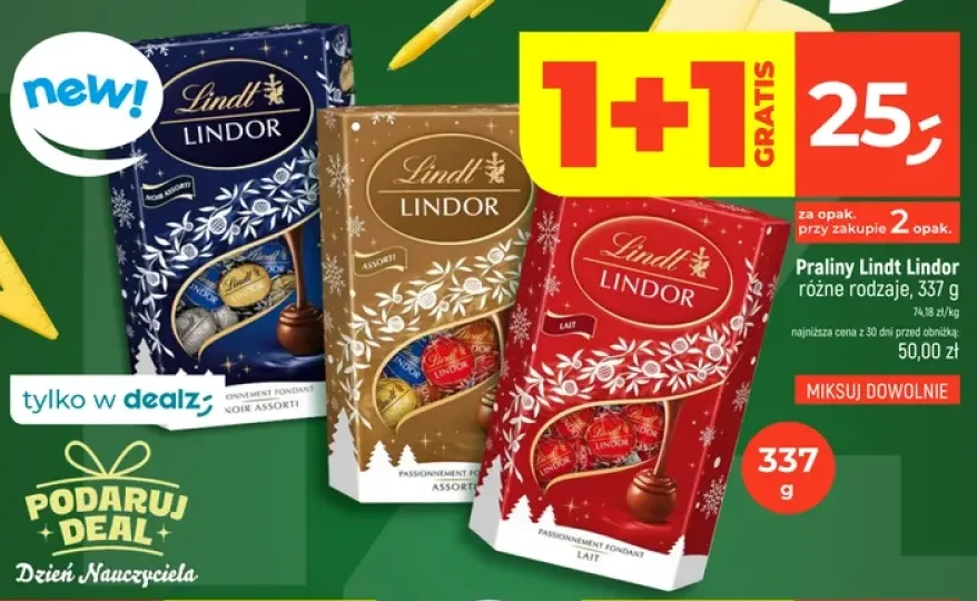 Praliny Lindt Lindor Assorti +2 warianty