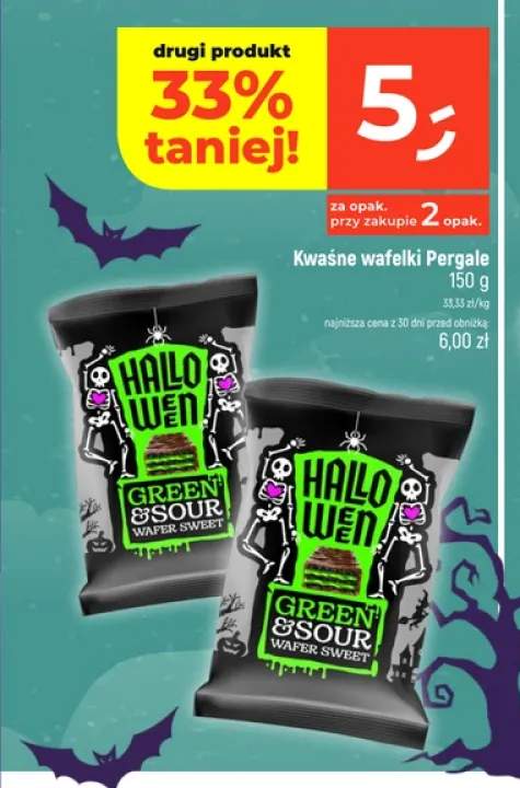 Wafelki kwaśne Pergale Halloween Green & Sour