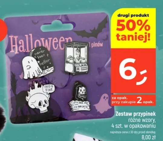Zestaw przypinek Halloween 4-pak