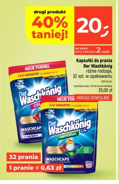 Kapsułki do prania Der Waschkönig Universal