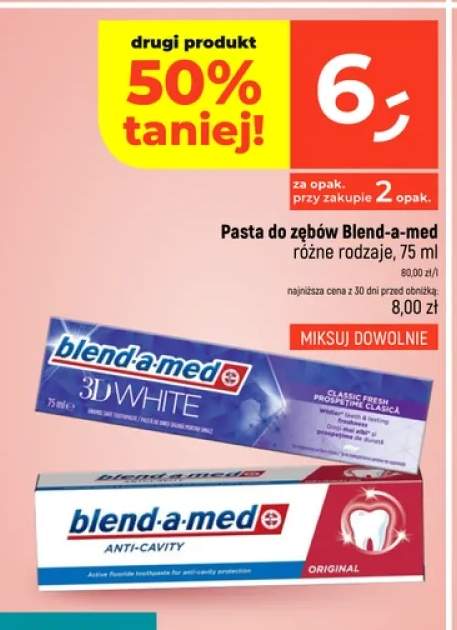 Pasta do zębów Blend-a-med 3D White Classic Fresh +1 wariant