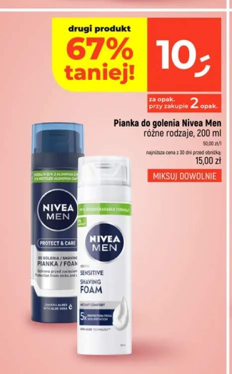 Pianka do golenia Nivea Men Sensitive +1 wariant