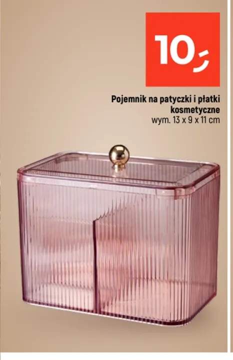Pojemnik na patyczki i płatki kosmetyczne 13x9x11 cm