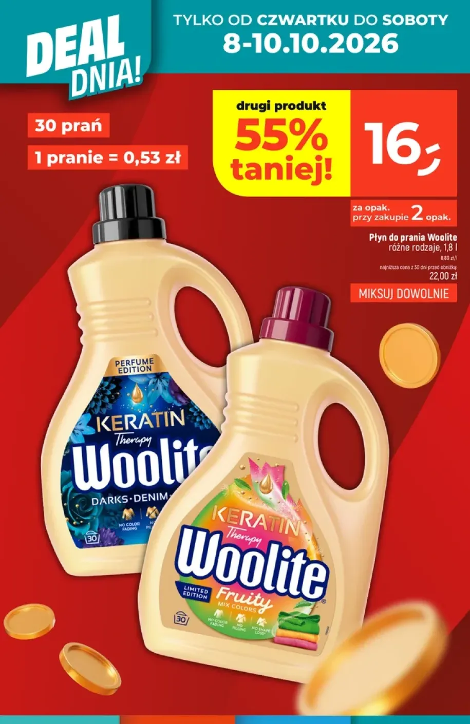 Płyn do prania Woolite Keratin Therapy Darks Denim Perfume Edition