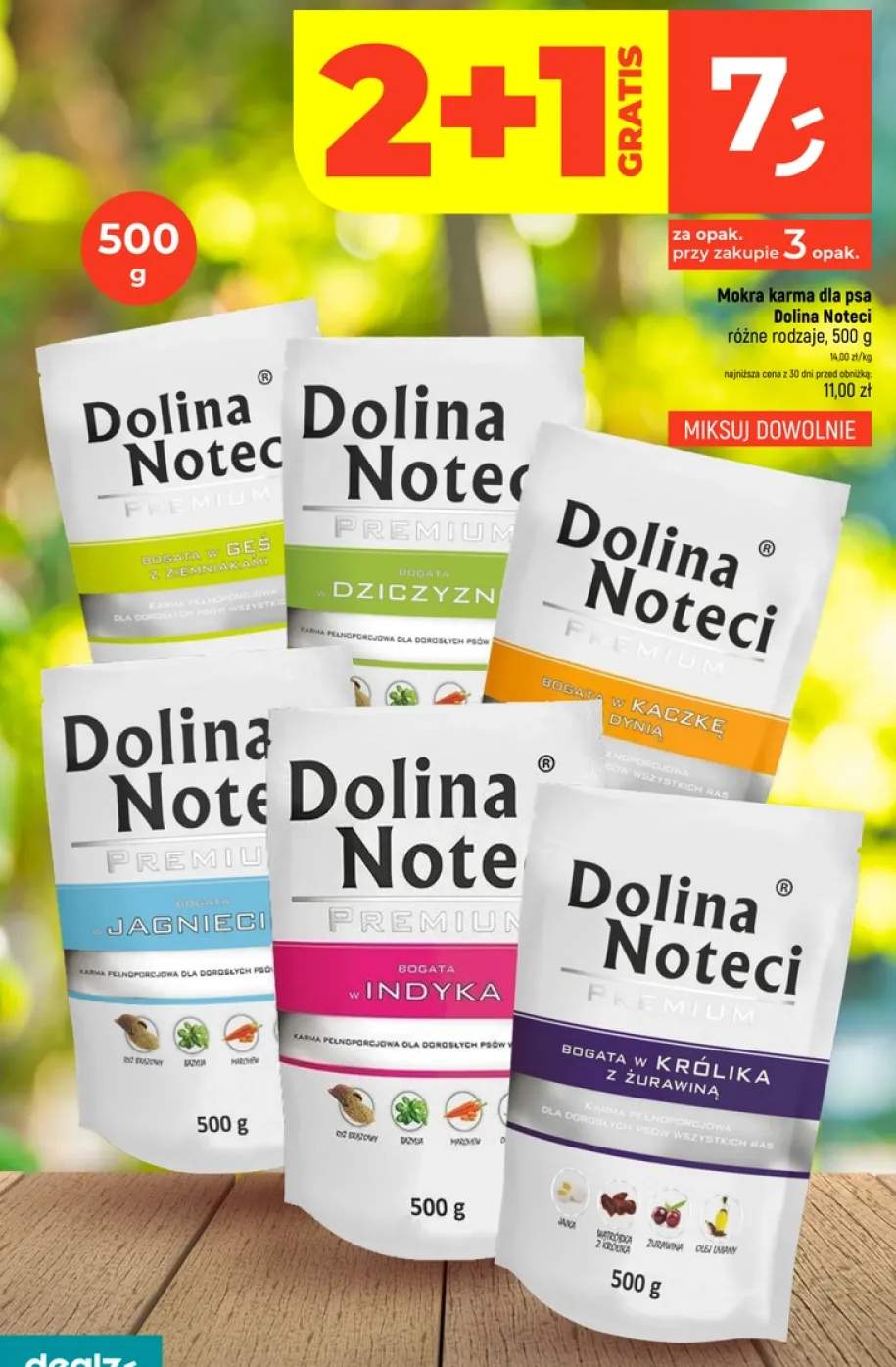 Mokra karma dla psa Dolina Noteci Premium bogata w dziczyznę +5 wariantów