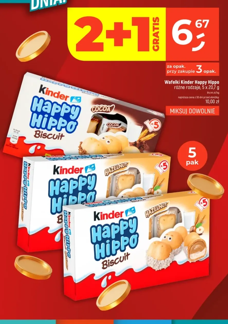 Wafelki Kinder Happy Hippo Cocoa 5-pak