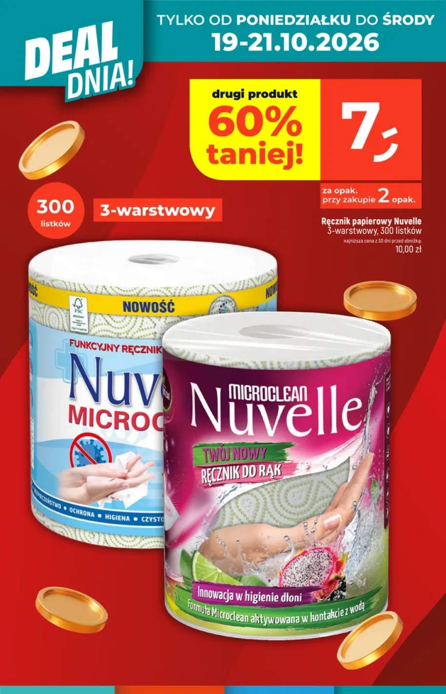 Ręcznik papierowy Nuvelle Microclean funkcyjny 3-warstwowy 300 listków +1 wariant