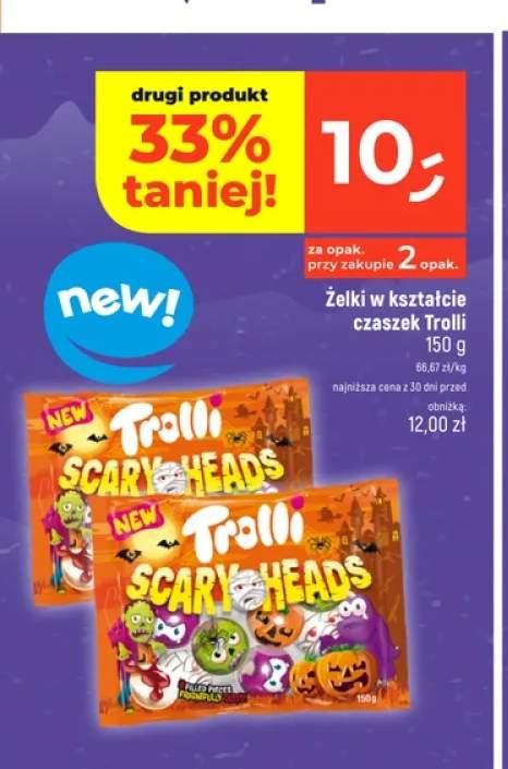 Żelki w kształcie czaszek Trolli