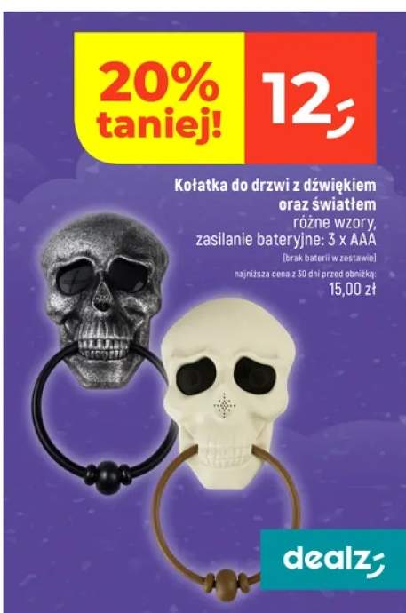 Kołatka do drzwi z dźwiękiem oraz światłem