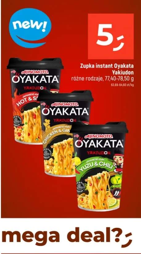 Zupka instant Oyakata Yakiudon Hot & Spicy +2 warianty