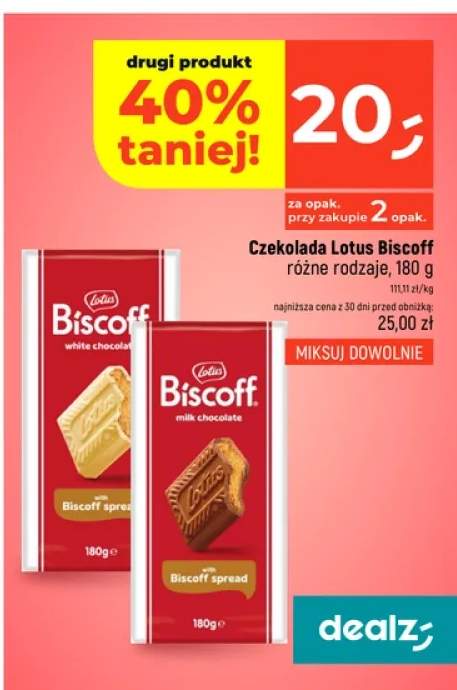 Czekolada Lotus Biscoff biała +1 wariant