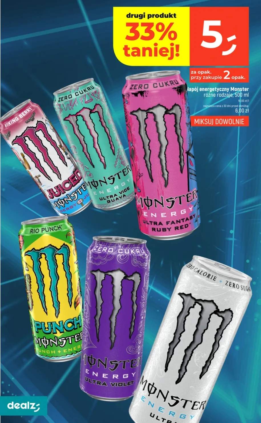 Napój energetyczny Monster Juiced Viking Berry +5 wariantów