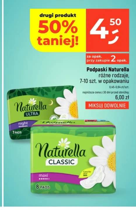 Podpaski Naturella Ultra Night +1 wariant