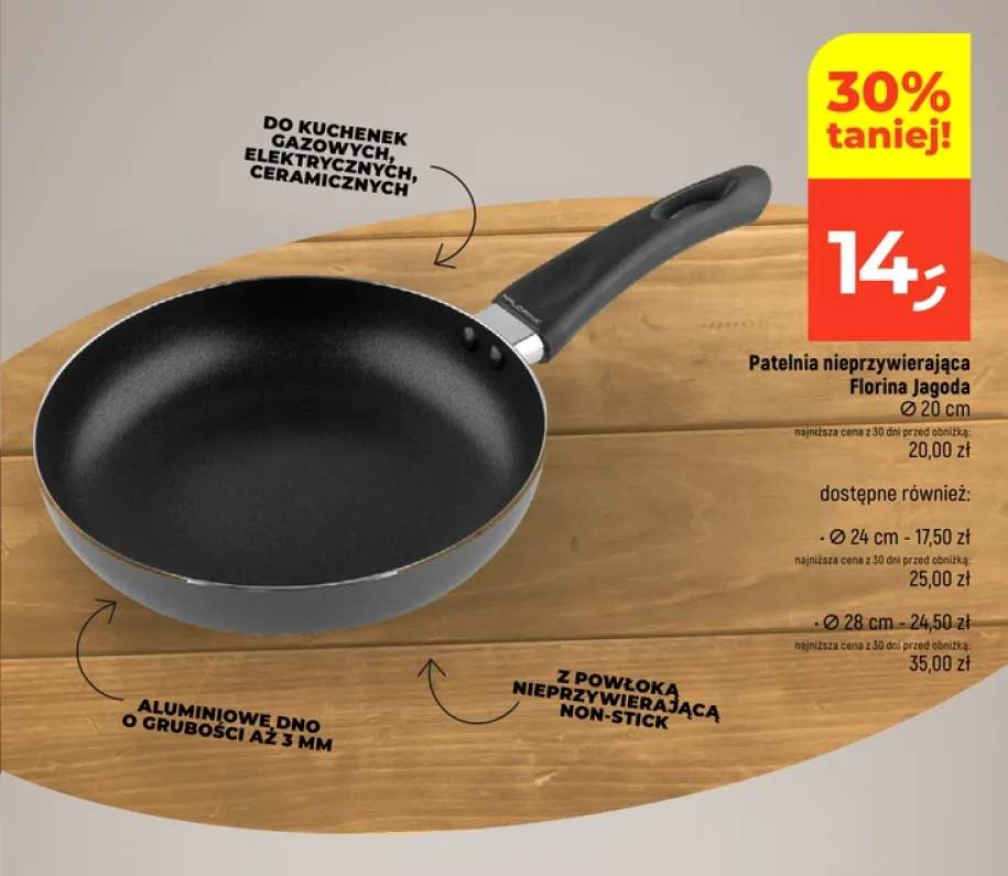Patelnia nieprzywierająca Florina Jagoda Ø20 cm +2 warianty