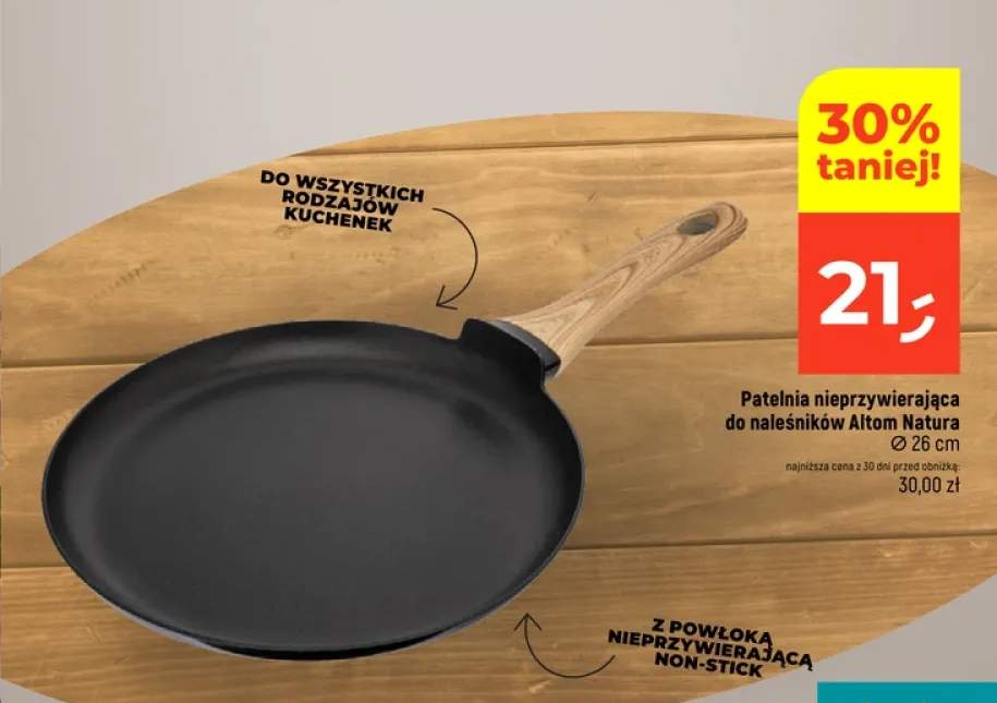 Patelnia nieprzywierająca do naleśników Altom Natura Ø26 cm