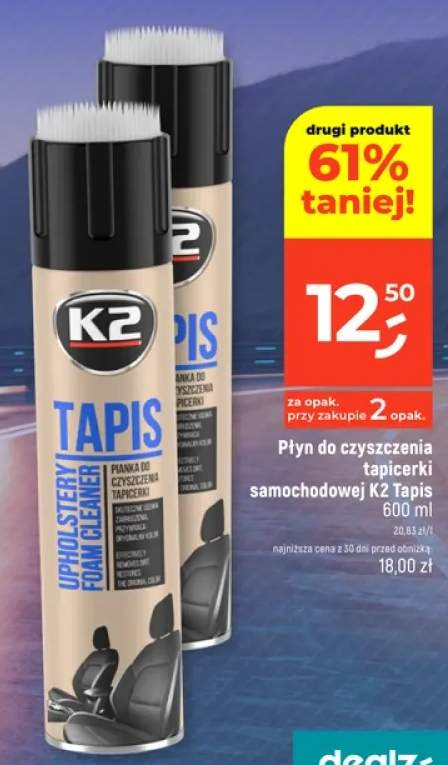 Płyn do czyszczenia tapicerki samochodowej K2 Tapis