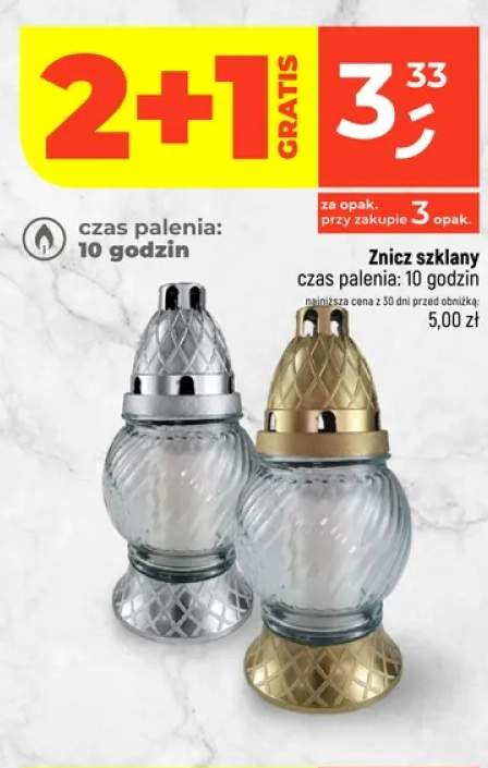 Znicz szklany czas palenia 10 godzin