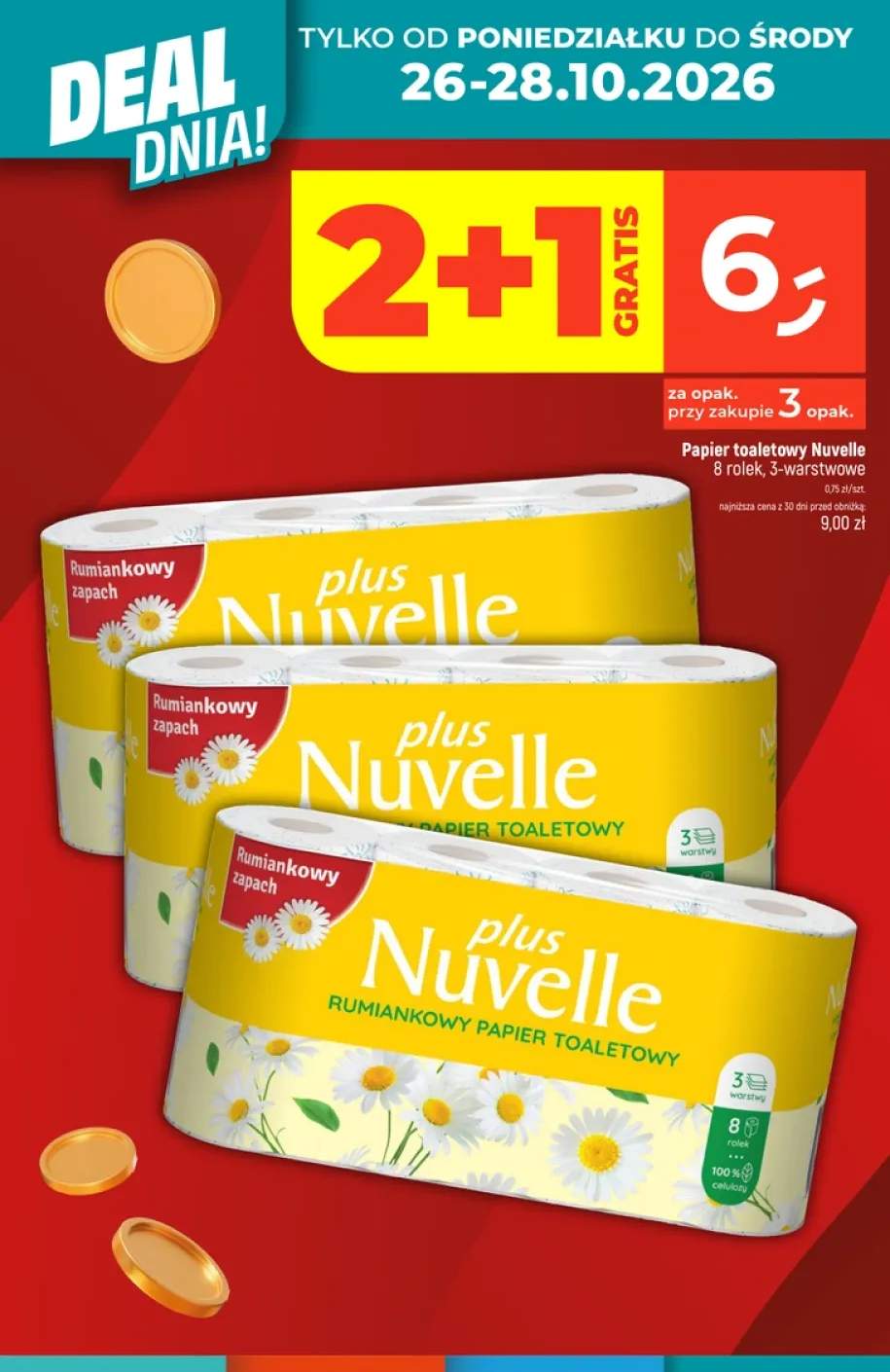 Papier toaletowy Nuvelle 3-warstwowy 8-pak