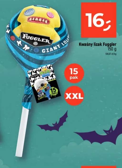 Kwaśny lizak Fuggler 15-pak