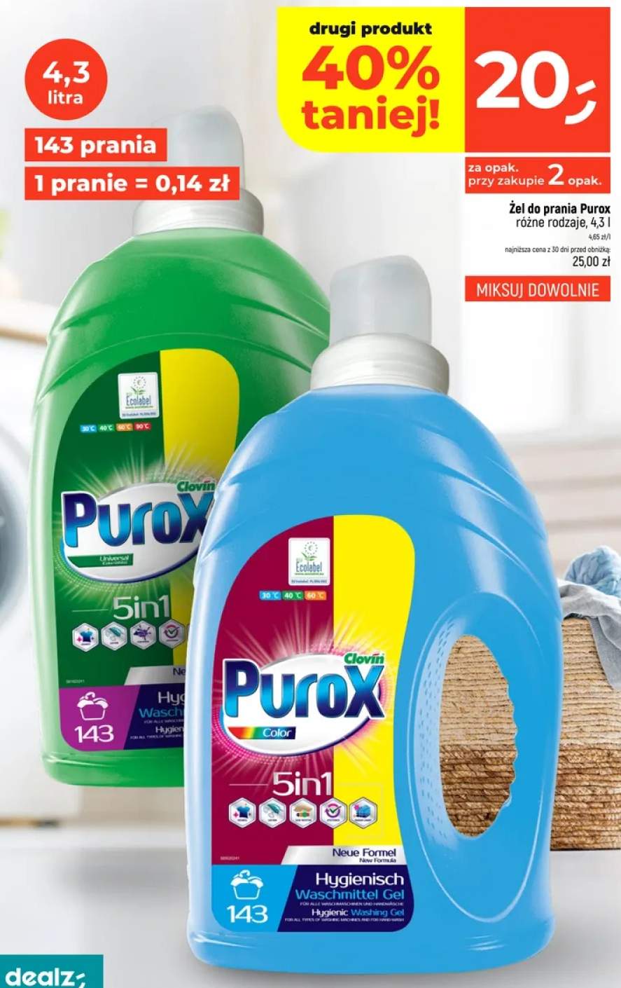 Żel do prania Purox Color +1 wariant