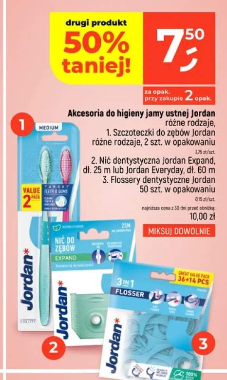 Szczoteczki do zębów Jordan +3 warianty