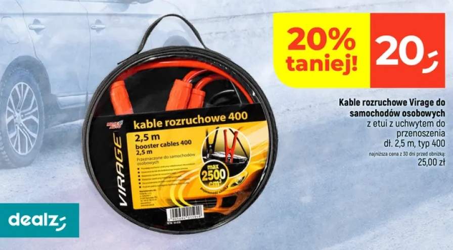 Kable rozruchowe Virage do samochodów osobowych z etui z uchwytem do przenoszenia typ 400