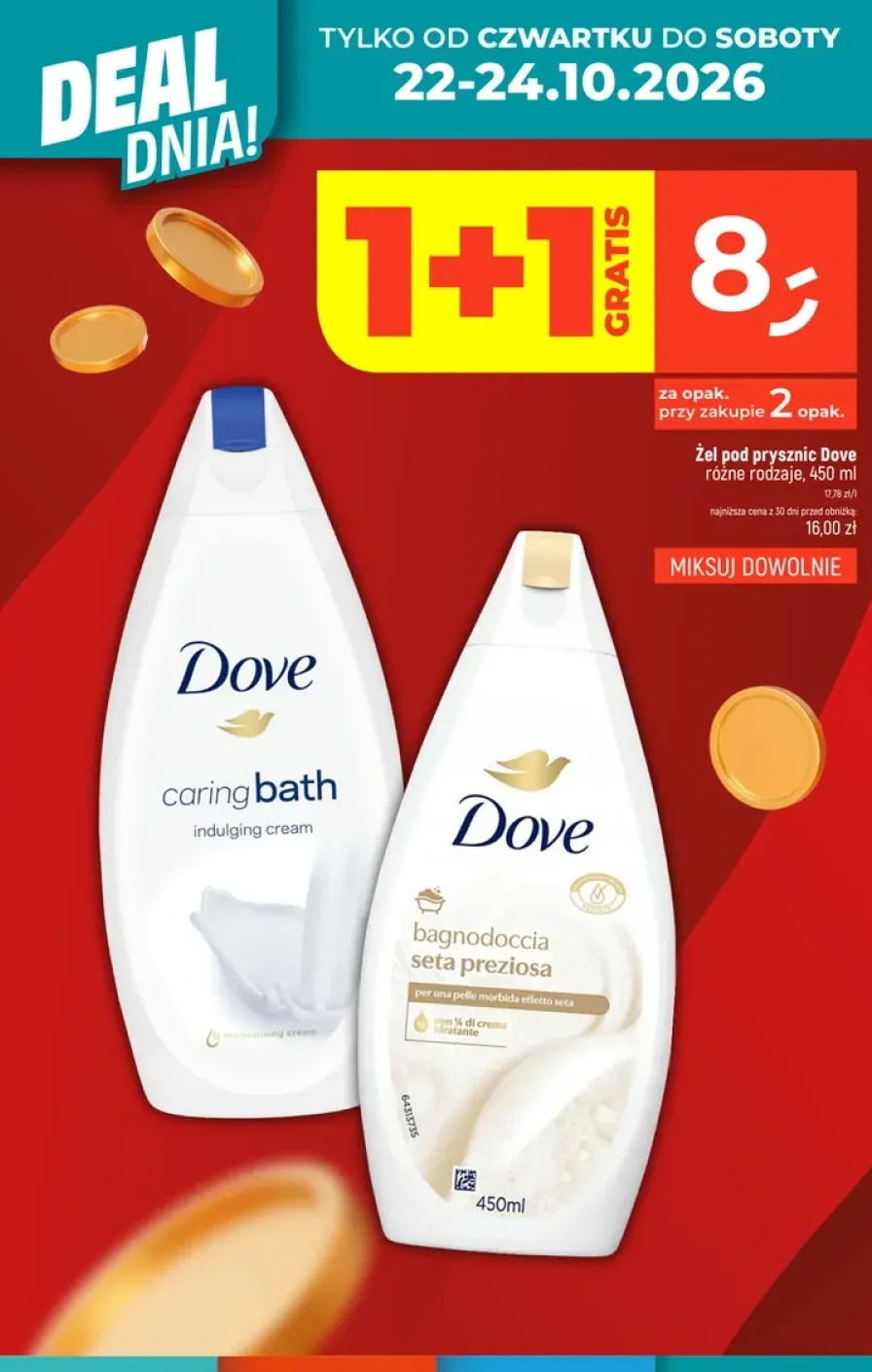 Żel pod prysznic Dove Caring Bath Indulging Cream