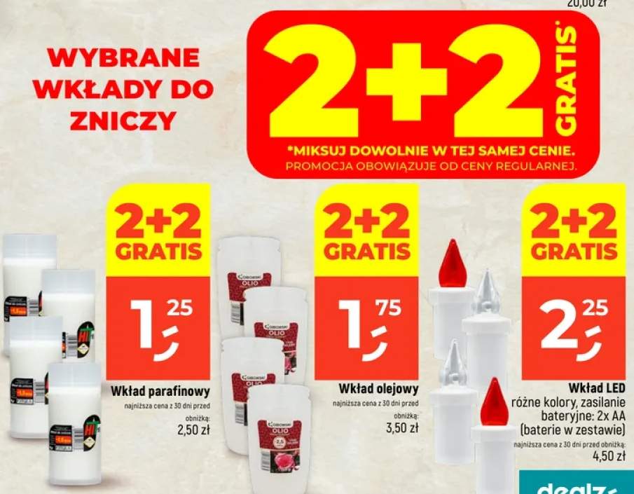 Wkłady do zniczy +3 warianty