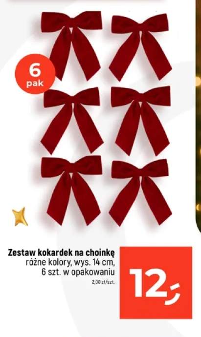 Zestaw kokardek na choinkę 6-pak