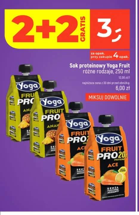Sok proteinowy Yoga Fruit ananas +1 wariant