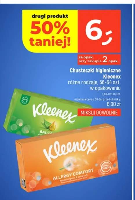 Chusteczki higieniczne Kleenex Balsam +1 wariant