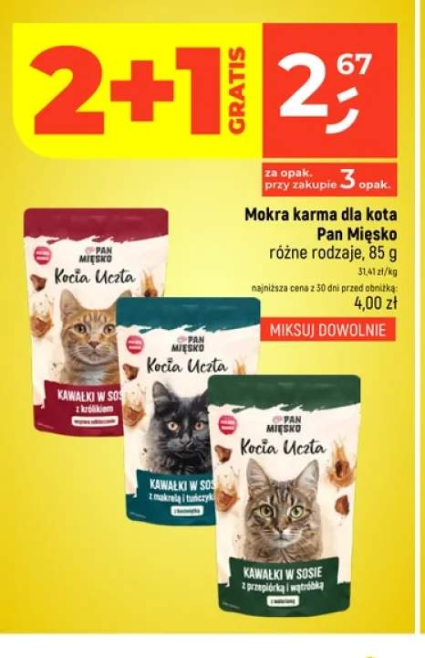 Mokra karma dla kota Kocia Uczta kawałki w sosie z królikiem Pan Mięsko +2 warianty