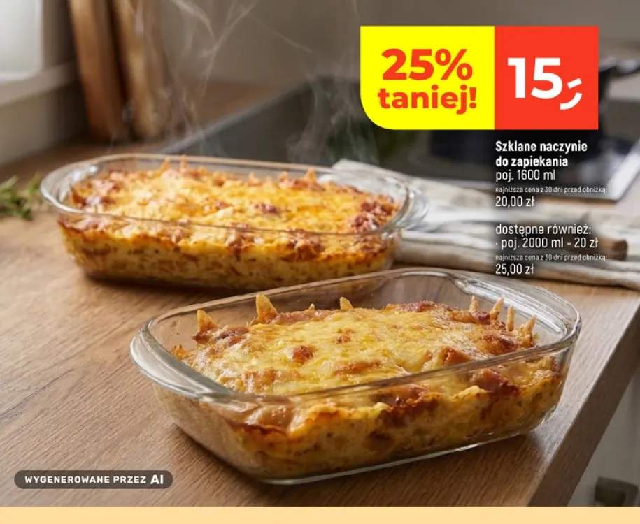 Szklane naczynie do zapiekania 1600 ml +1 wariant