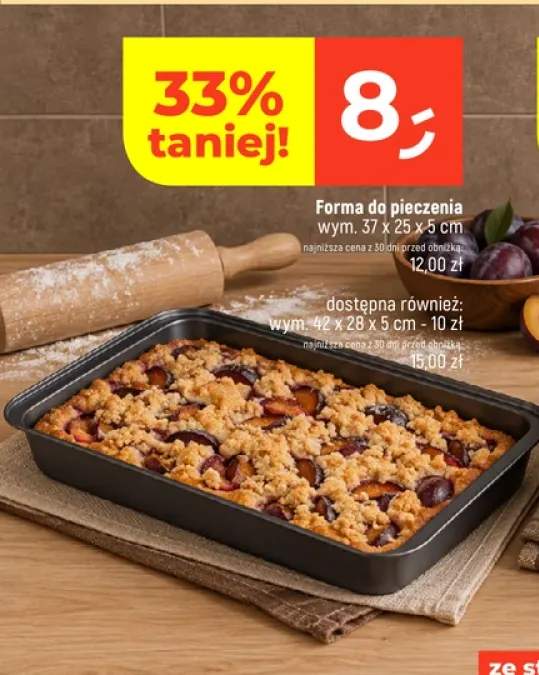 Forma do pieczenia 42x28x5 cm ze stali węglowej +1 wariant