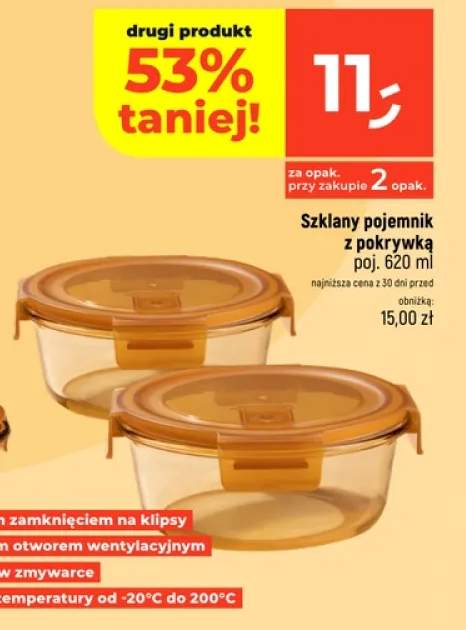 Szklany pojemnik z pokrywką 620 ml